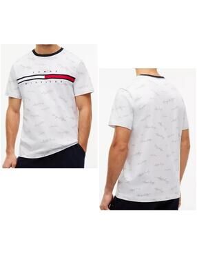 Tommy Hilfiger Signature Flag Stripe Logo T-Shirt Men’s Size Lrg NWT